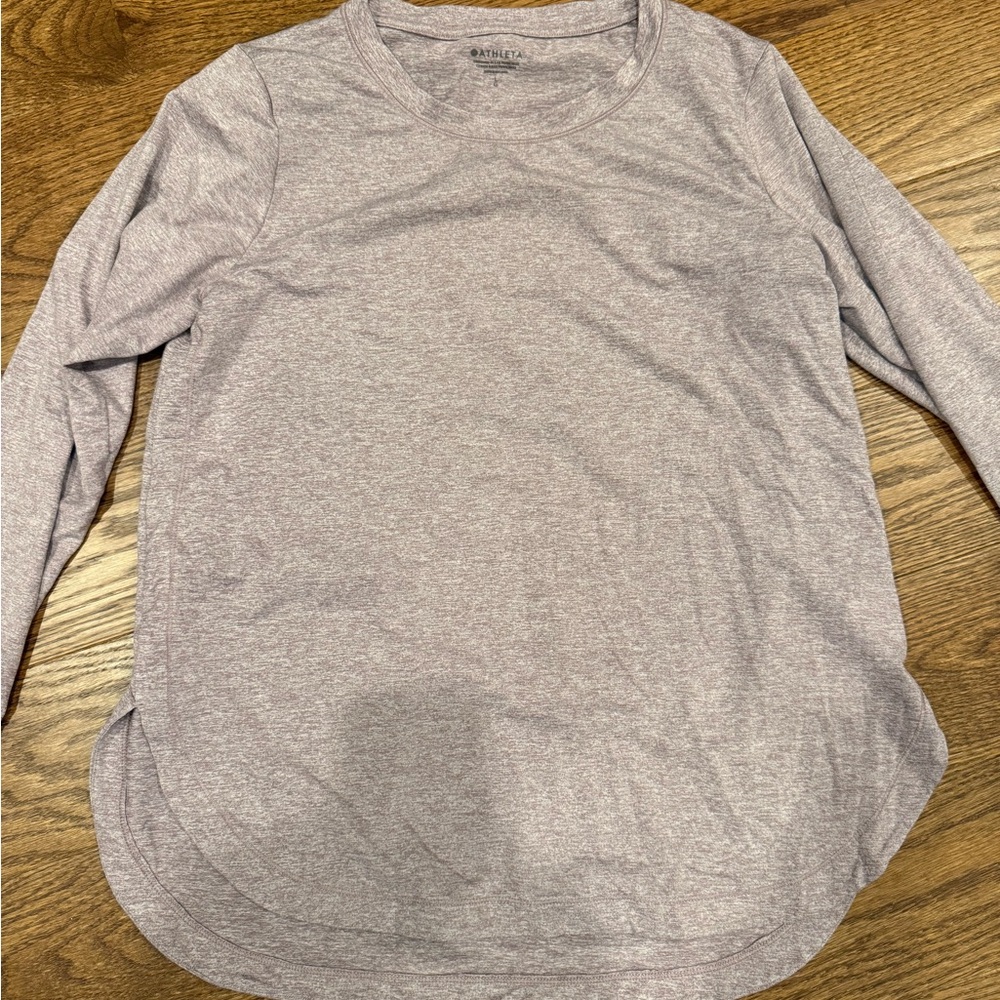 Athleta Heathered Light Purple Uptempo Long Sleeve Tee